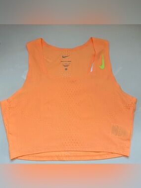 Nike Dri-Fit ADV Aeroswift Orange Peach Cropped Athletic Tank Top
